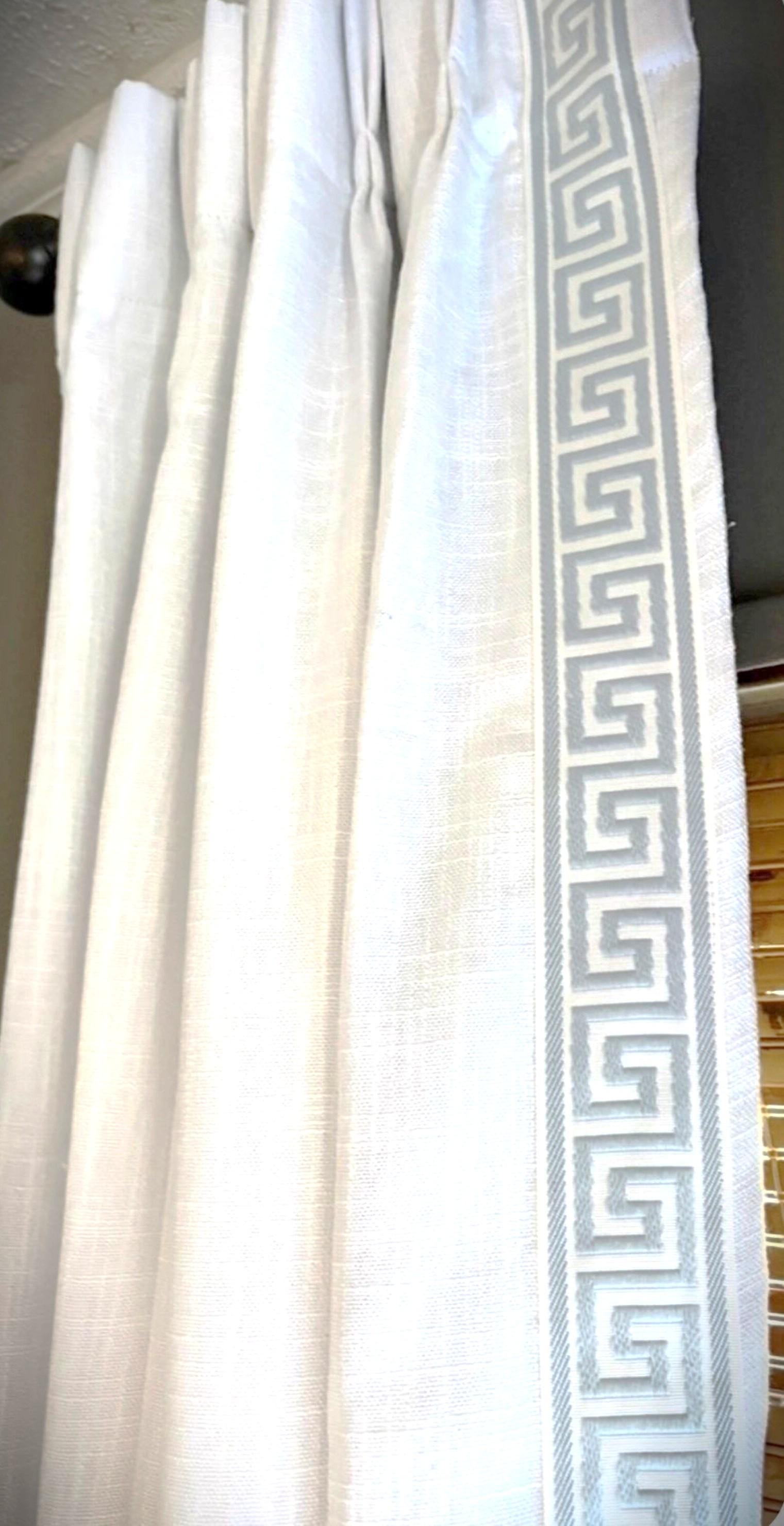 Greek Key Curtains, Greek Key Trimmed Curtains, Greek Key Blackout ...