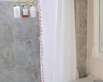 Extra long Tassel Shower Curtain - color options