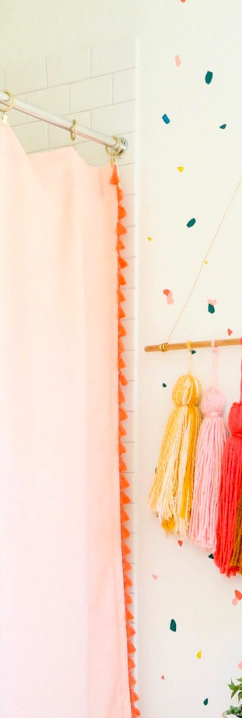 Tassel Shower Curtain Color Options Etsy