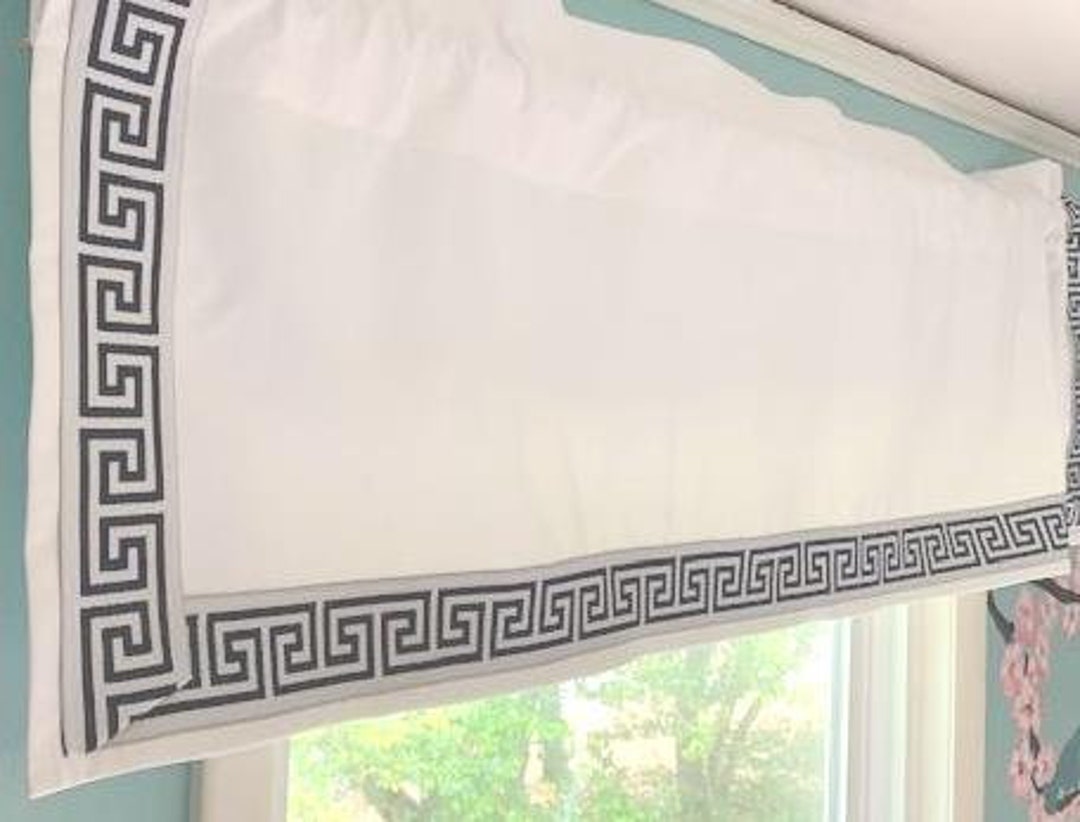 Greek Key Valance Valance With Greek Key Trim Black and Etsy