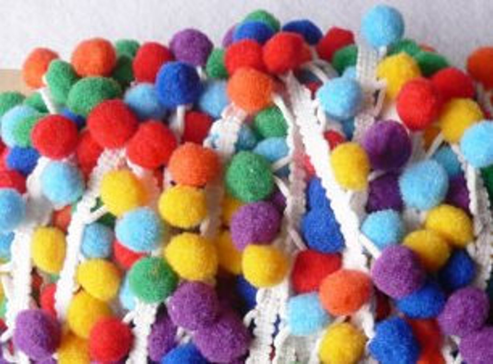 White Cotton Pom Pom Shower Curtain Pom Trim Shower Curtain Etsy