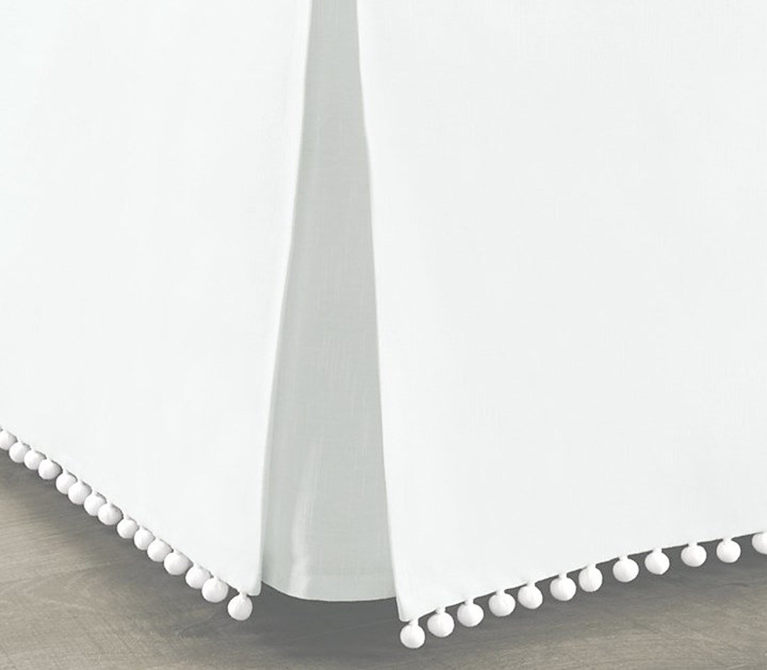White Flat Style Bed Skirt Pom Pom or Tassel Colors SALE Etsy