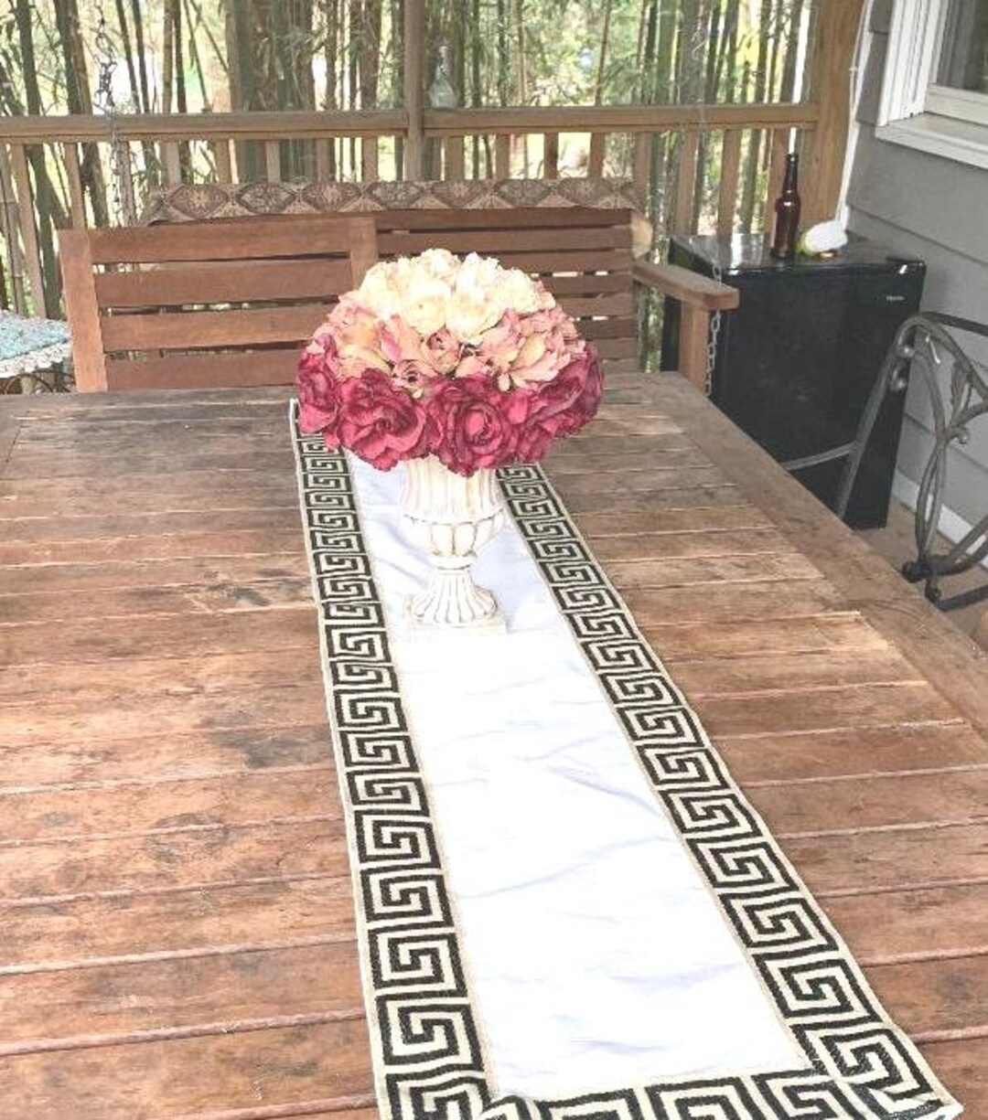 Greek Key Trim Table Runner, Greek Key Table Runner, Greek Key Color