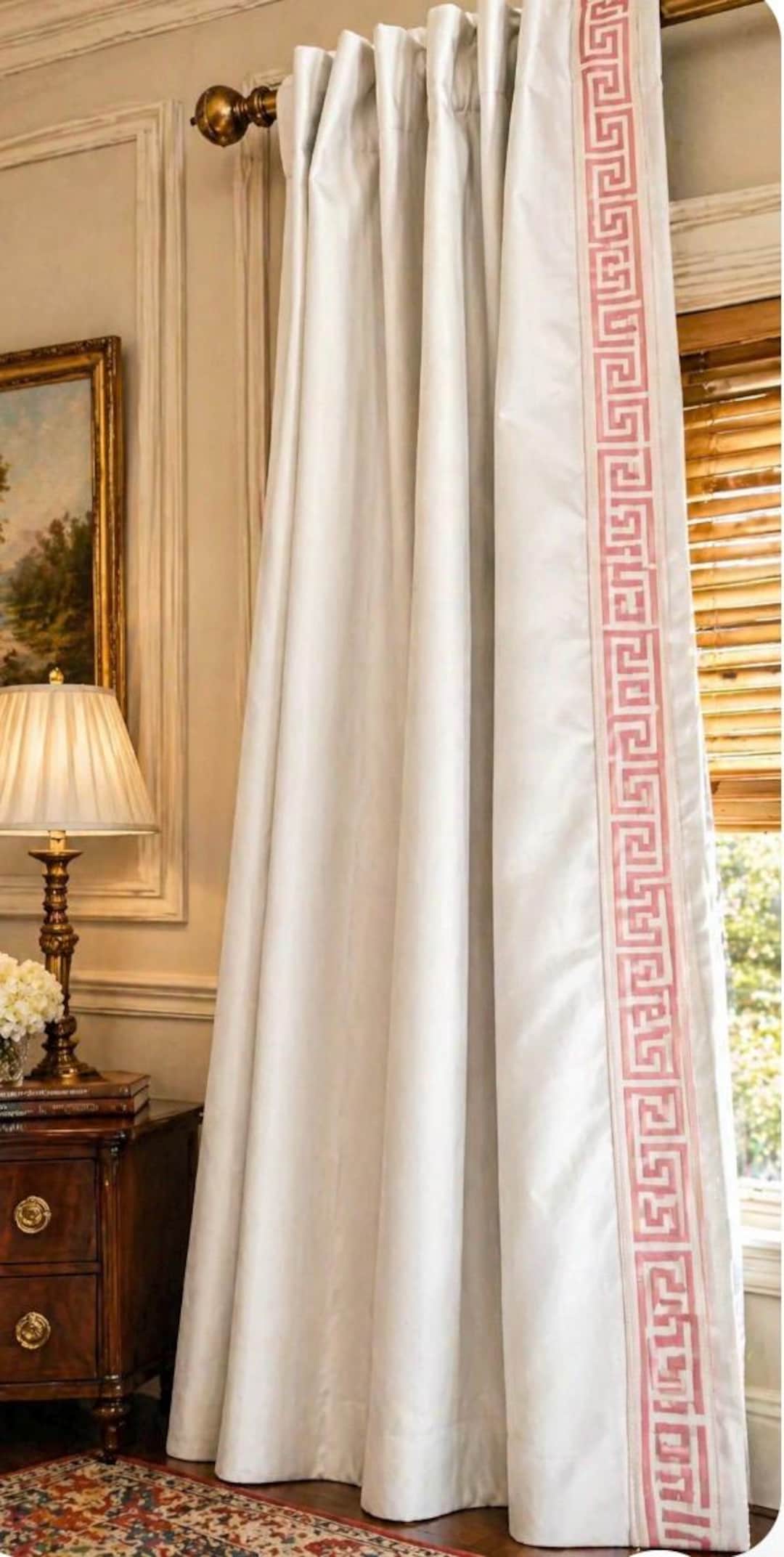 Greek Key Curtains, Many Color/fabric Options - Etsy