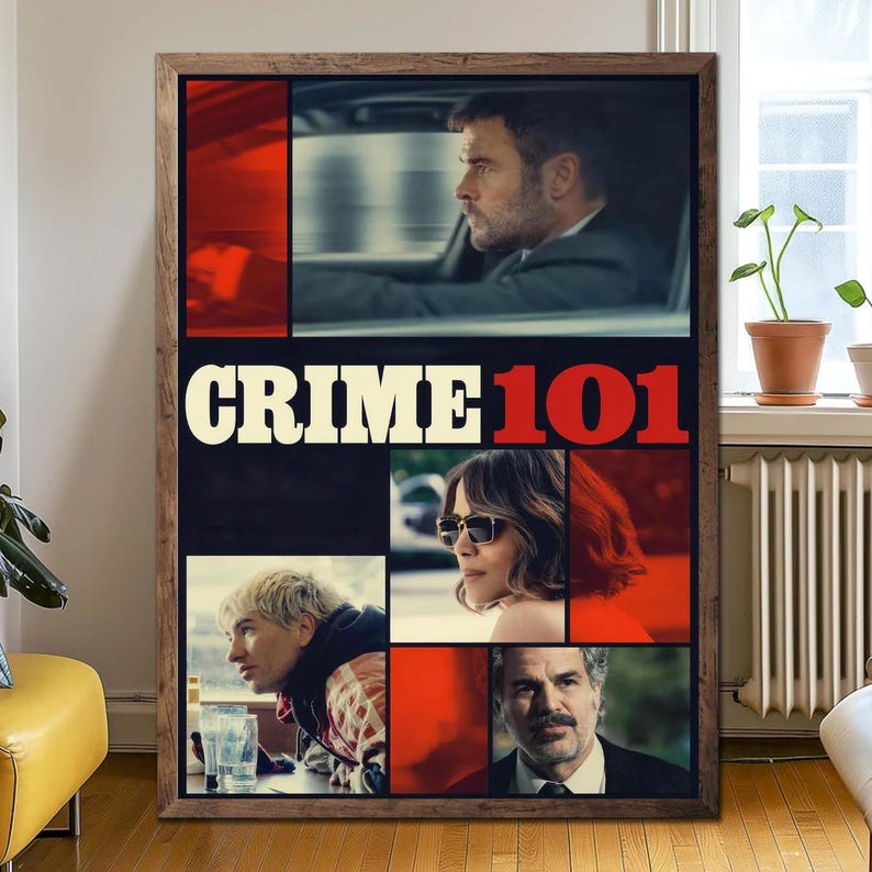 Crime 101 Movie Poster Unframed, Modern Crime Thriller Film Wall Art