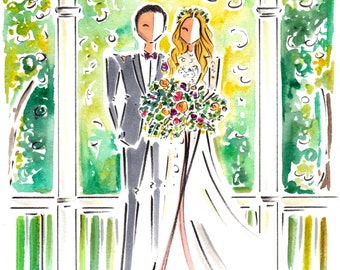 Custom Couple Portrait / Watercolor Wedding Illustration /  Custom Portrait illustration / Wedding Portrait Illustration / Custom Portrait