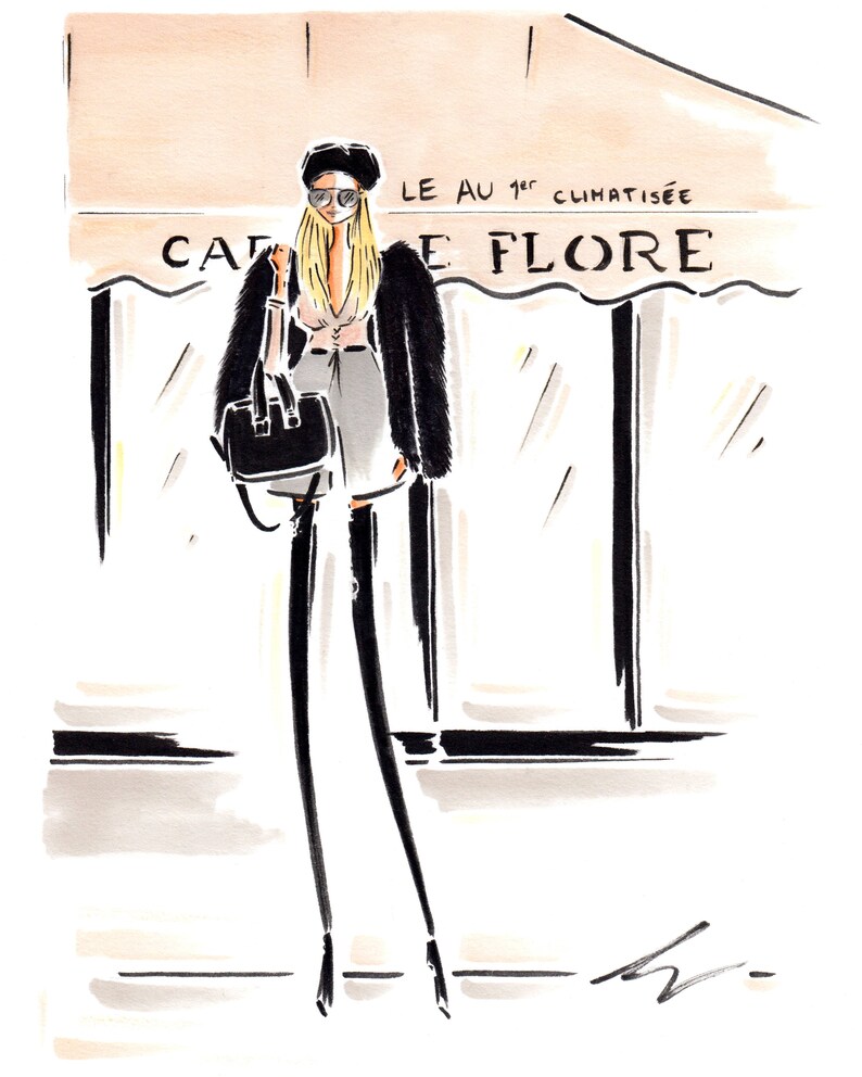 Custom Portrait illustration / Custom Fashion Illustration / Jet Setter / Custom Watercolor Portrait / Moving Announcement image 5