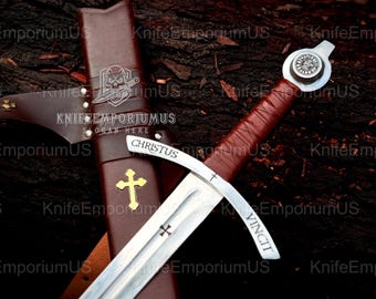 The Faithkeeper Sword of Knights Templar Replica Handmade Medieval Sword With Scabbard Knight Templar Medieval birthday gift decorative gift