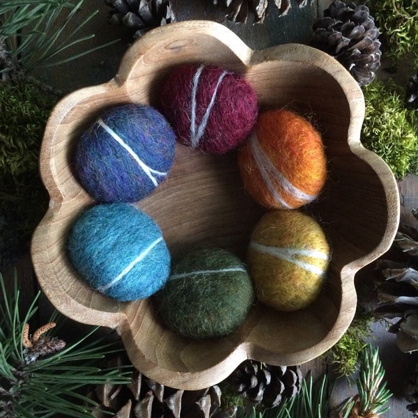 Wool felt pebbles, Deep Rainbow, set of 6, waldorf school toy, waldorf childen gift, montessori rainbow set, Easter gift, felt rocks