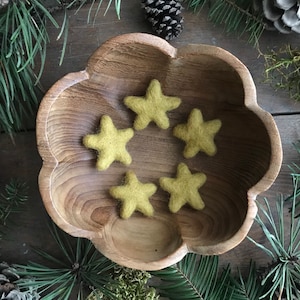 Felted wool stars, set of 5, Harvest Gold, miniature felt stars, yellow wool star, star bowl filler, star table decor, gold star birthday