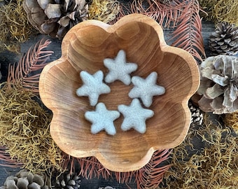 Felted wool stars, set of 5, Morning Blue, miniature felt stars, blue wool star, star bowl filler, star table decor, blue star birthday