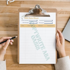 Druckbares ABC Datenblatt: ABA Therapie Behavior Tracking Log (PDF Download)
