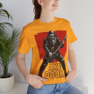 Camiseta unisex de Axe Doom, camiseta de concierto de metal, camiseta con gráfico rockero, regalo para fans de fantasía, ropa de música atrevida