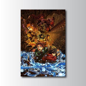 Demon Slayer Kimetsu No Yaiba Poster Unframed, Japanese Anime Wall Art Print, Manga Room Decor, Otaku Aesthetic Gift for Fans