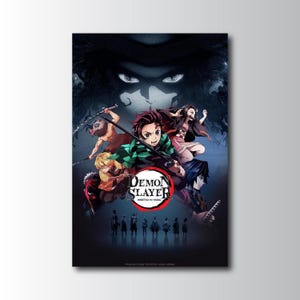 Demon Slayer Kimetsu No Yaiba Poster Unframed, Anime Wall Art Print, Japanese Manga Home Room Decor, Otaku Gift for Anime Fans