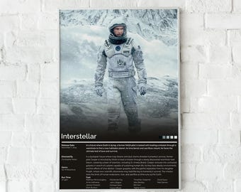 Plakat filmowy „Interstellar” bez ramki, grafika ścienna science fiction z eksploracją kosmosu, estetyczny wydruk z czarną dziurą, prezent dla fanów kina z motywem kosmicznego wszechświata