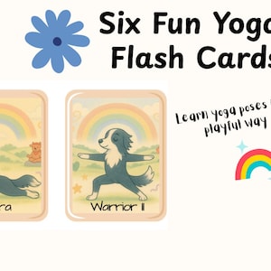 Tarjetas didácticas divertidas de yoga para perros