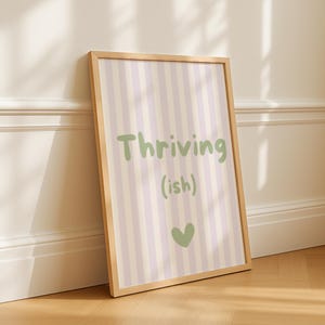 Thriving (ish) Printable Wall Art – Funny Mum Quote Poster for Gallery Wall, Digital Download, Pastel Nursery or Playroom Decor
