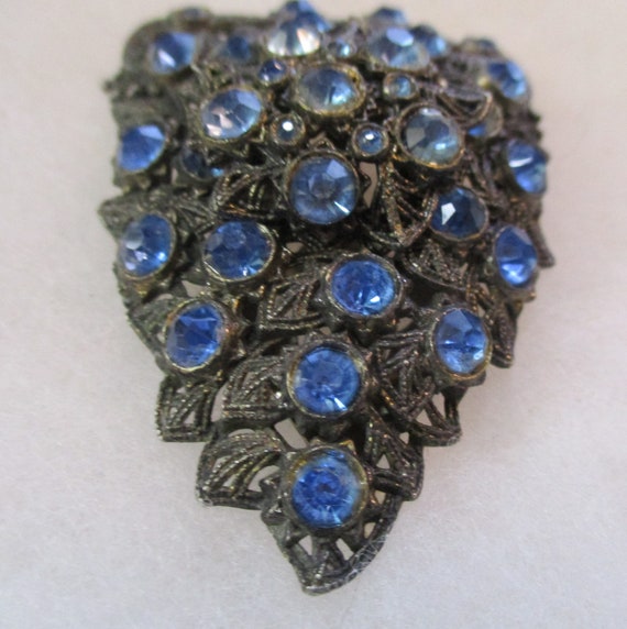 Vintage 1930's Depression Era Gun Metal Filigree … - image 2