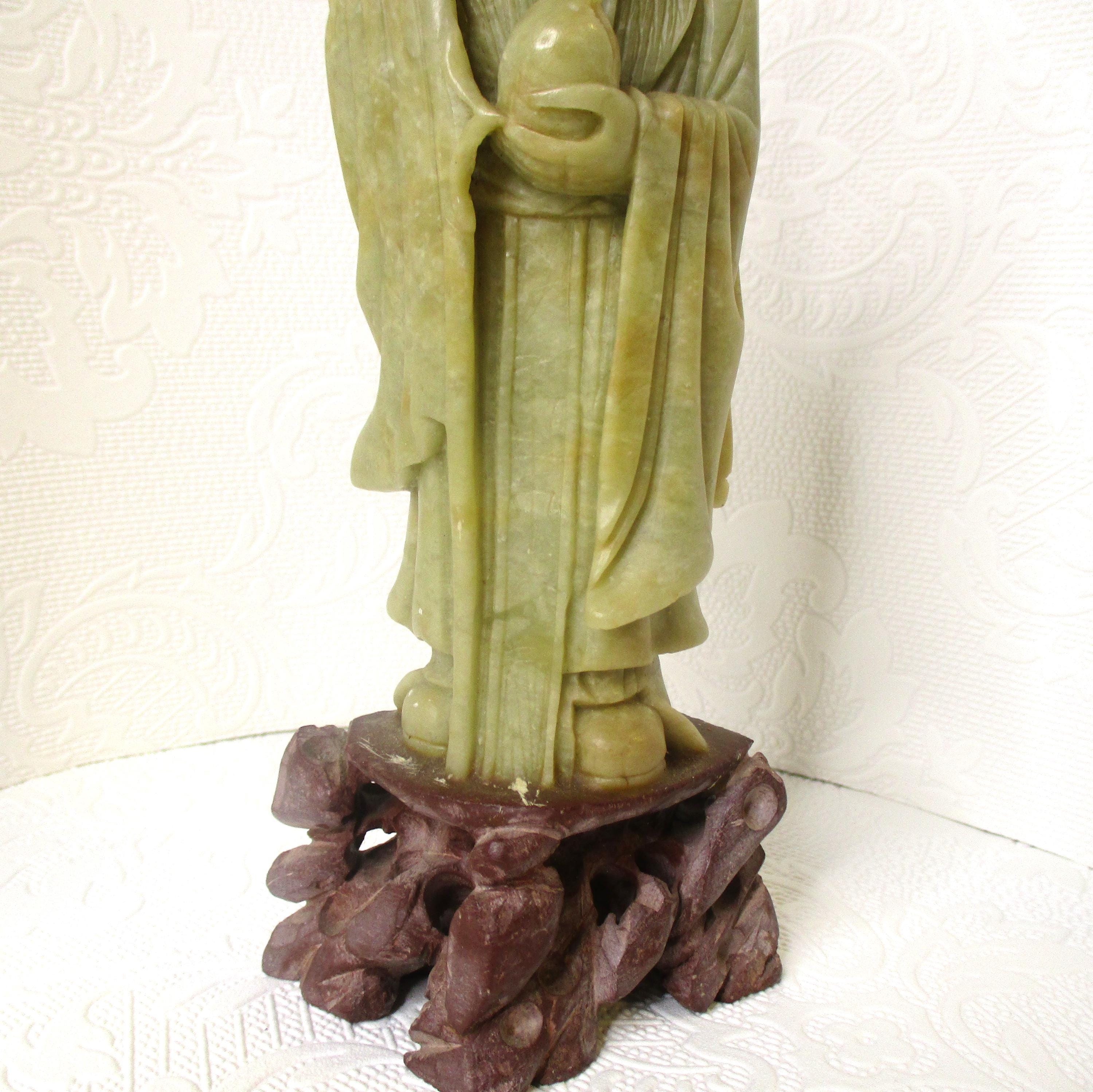19th Century Soap Stone Carving of Shou Lao, the Chinese God of