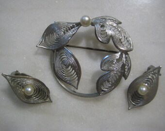 Broche Ajourée Vintage En Métal Argentifère - Début XXe Siècle - Sans Marque