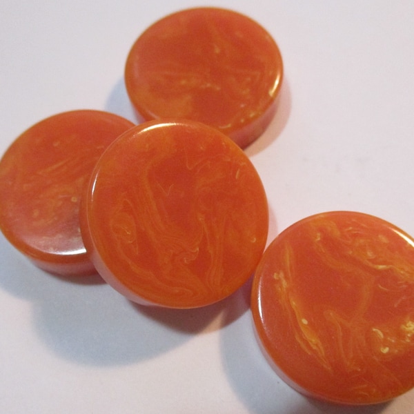 Vintage Coral/Melon Bakelite Disk, Simichrome Tested, Jewelry/Necklace/Earring Component, Round 3/4 Inch, 6mm Thick, No Hole, 1 Pc.