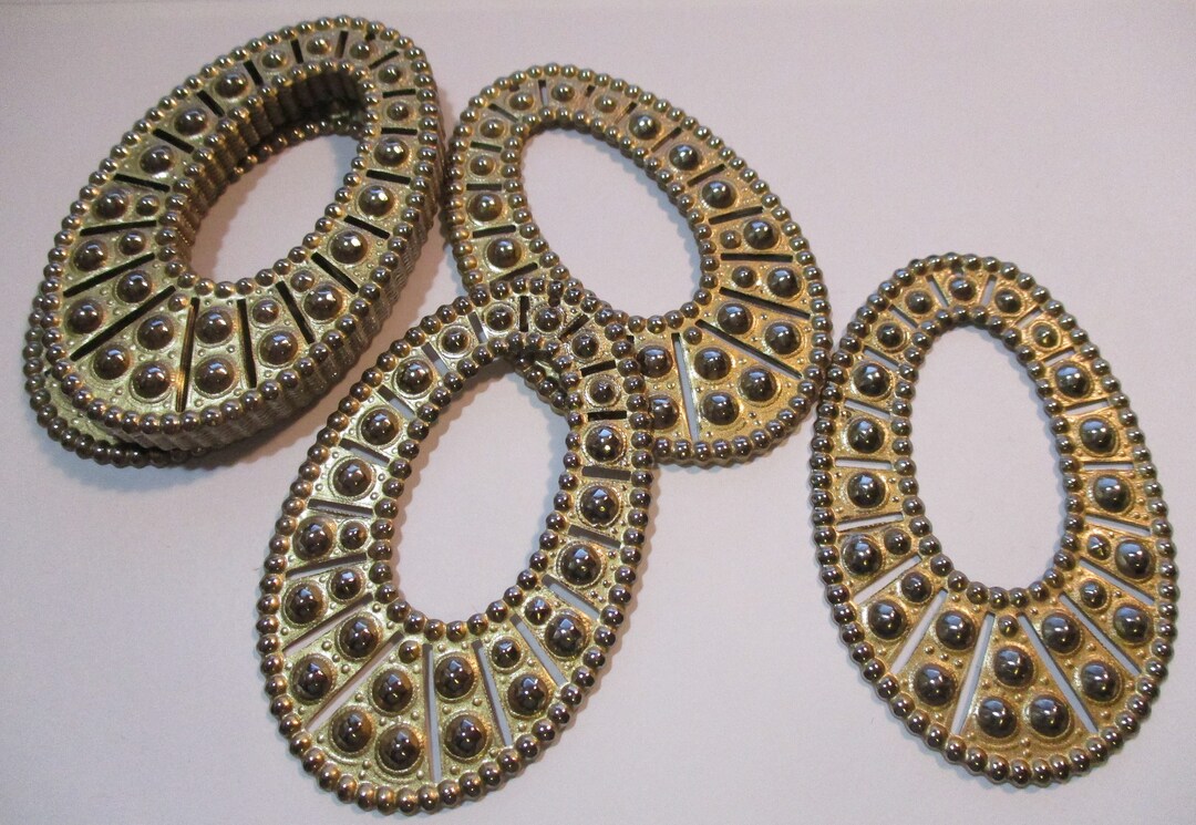 Vintage Oval Hoop Stamping, Two Tone Matte Gold/silver, Jewelry ...