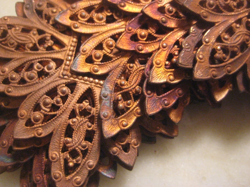 Die Struck Unplated Raw Brass Antique French Filigree 1920s Ornate Dapt FlowerSnowflake 1 pc Old Jewelry ComponentEmbellishment 46mm