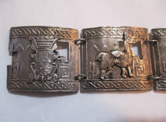 Vintage Peruvian 925 Sterling Silver Llama Panel … - image 2