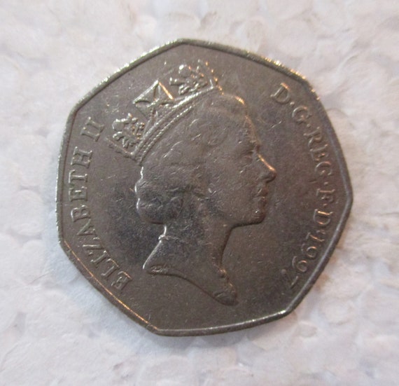 ヴィンテージ 1997 イギリス、英国コイン、50 ペンス
