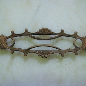 1930s Older Vintage Bar Pin Brooch Top, Hair Clip/Side Comb Embellishment, 4 Prong Brass  Setting Bezel Jewelry Finding, 73x22mm, 1 pc.