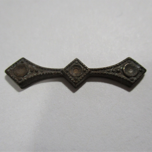 Antique Victorian Underwear/Lingerie Brass Bar Pin Topper/Finding/Jewelry Component. Die Struck Patina Brass, 26mm x 6mm, Old Stock, 1 Pc.