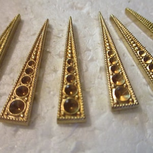 Buy 1 Get 1 Free Vintage Art Deco Die Struck Brass Jewelry Components/5 Setting Spaces, 30mm x 6mm, Studio Stock, 6 Pcs special 12 pieces image 1