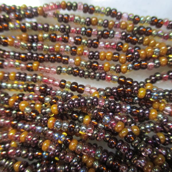 Vintage Bronze Mix, Glass Seed Beads, Size 10/0, One Full Hank, 42.8 Grams, Beading Supply/Jewelry Design/Bead Restoration/Crafting Supply