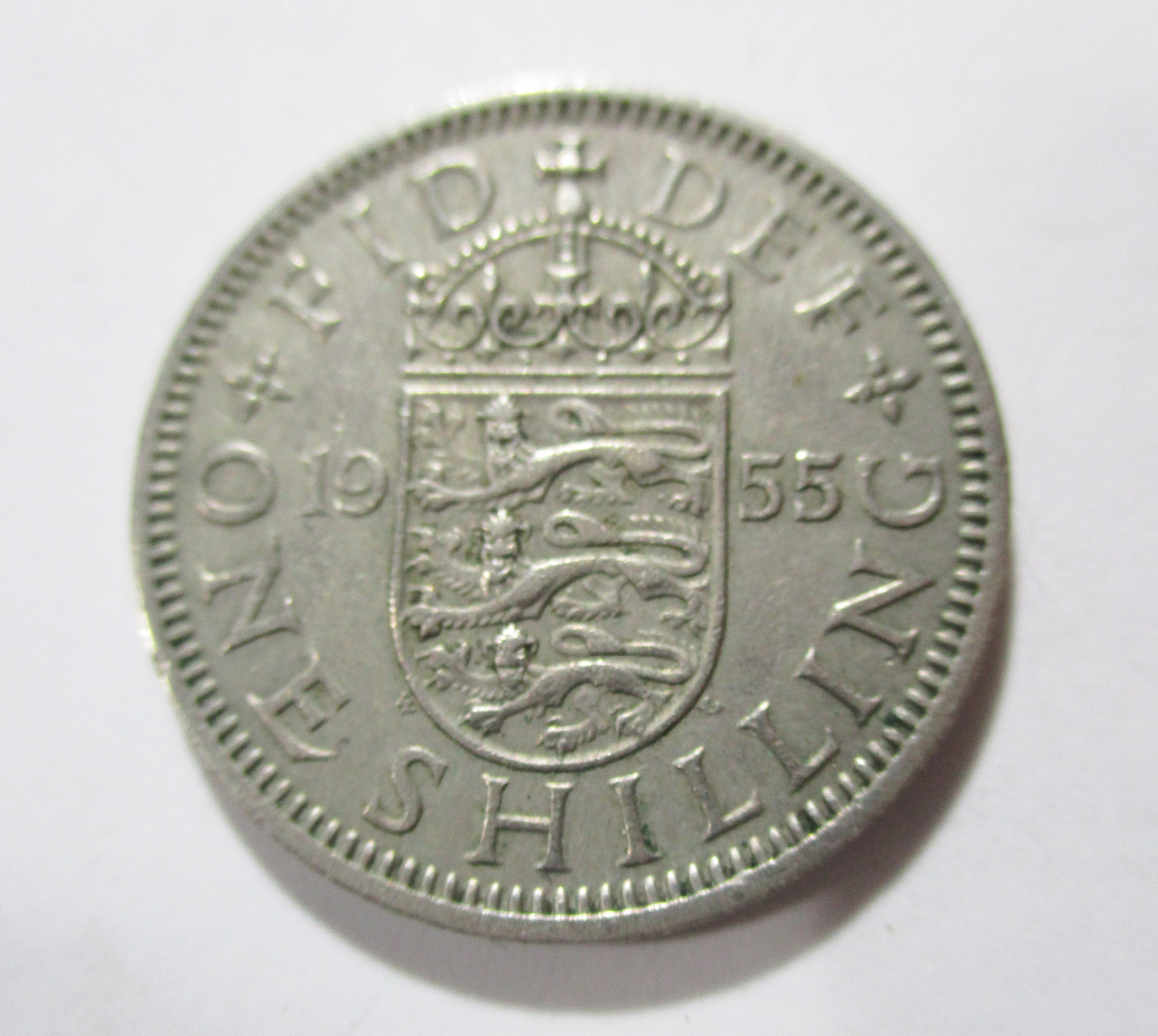ヴィンテージ 1955 イギリス 1 シリング、エリザベス 2 世 1 世の