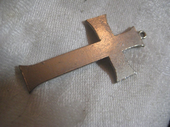 Vintage  Silvertone Pectoral Crucifix Cross, Silv… - image 3