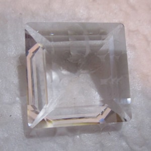 Swarovski Square Faceted Clear Crystal Glass Stone/Jewelry Component/Craft Supply,  25mm Square, Unfoiled, 1 Piece
