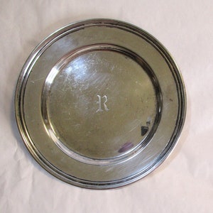 Vintage Cartier Sterling Silver 6 Inch Bread Plate, Monogram "R" (CRMI)