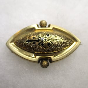 Antyk z lat 1870-80., oryginalna wiktoriańska broszka/szpilka do zegarka ze złota, damska biżuteria wiktoriańska, 36 mm x 23 mm. 1 sztuka (CRMI)