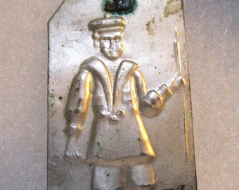 Vintage Tamata, Ex-Votos, Orthodox Votive Offering, Milagro, Silver Tone Stamped Metal, Boy Wearing A Sailor Suit, Tama, 1 Pc. (CRMI)