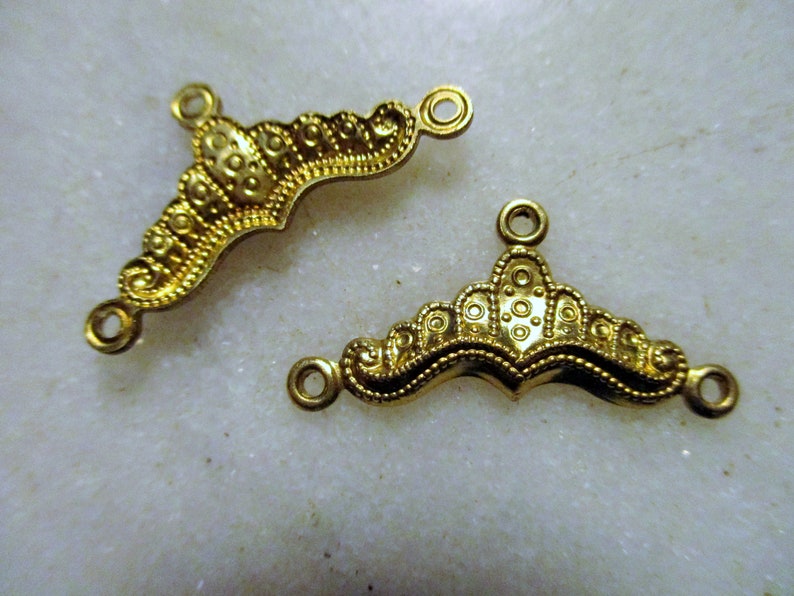 Vintage Jewelry Connectors 1960s Ornate 1 Over 2 Stamped Raw Etsy