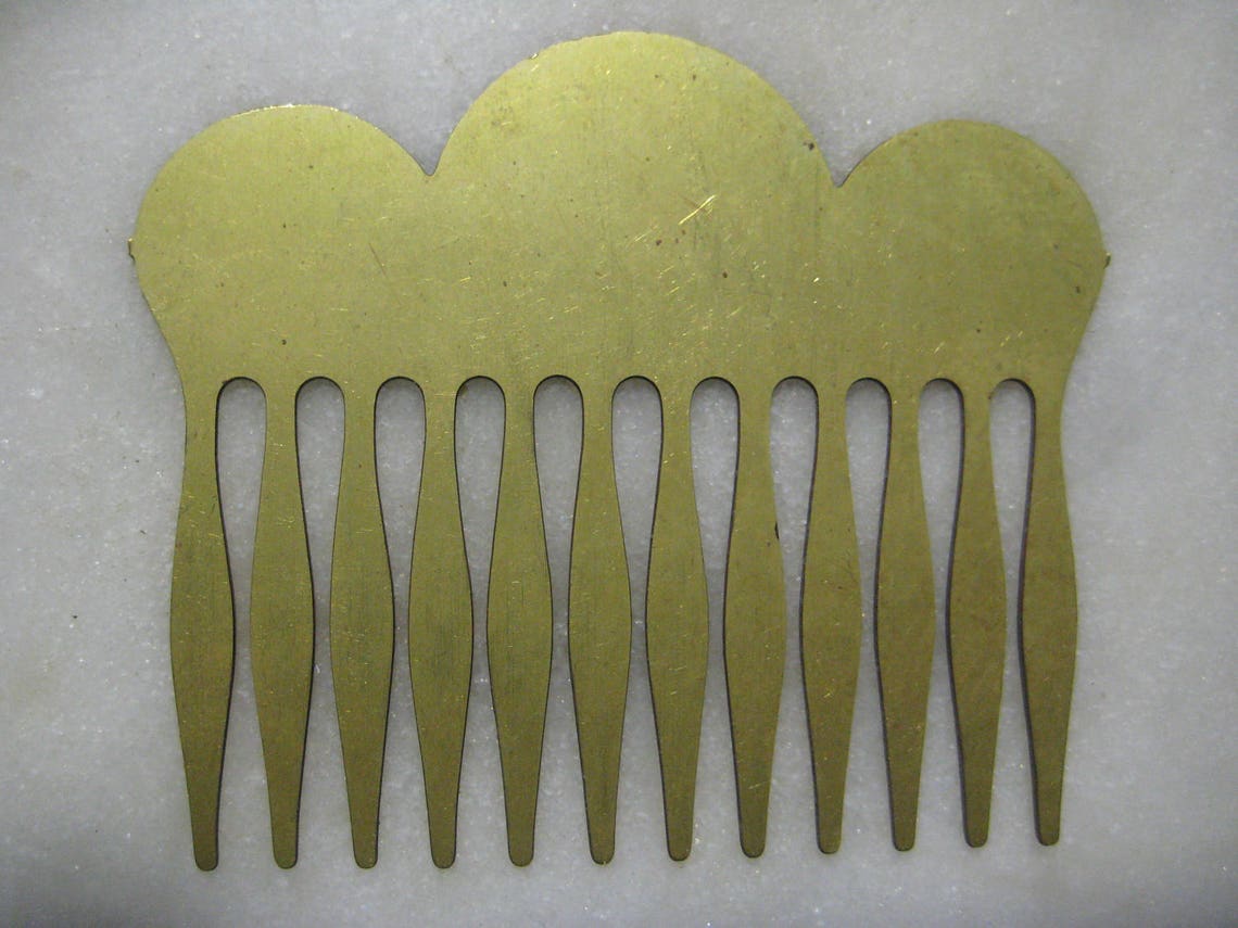 Vintage Seitlicher Kamm 1970er Jahre gestempelter Rohmessing | Etsy