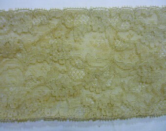 Vintage Ecru Cotton Floral Design Lace, 3 Yards 8 Inches x 4 Inches, Sewing Supply/Crafts/Embellishment, 2 Pieces