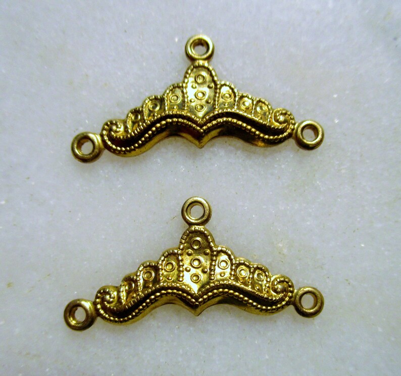 Vintage Jewelry Connectors 1960s Ornate 1 Over 2 Stamped Raw Etsy