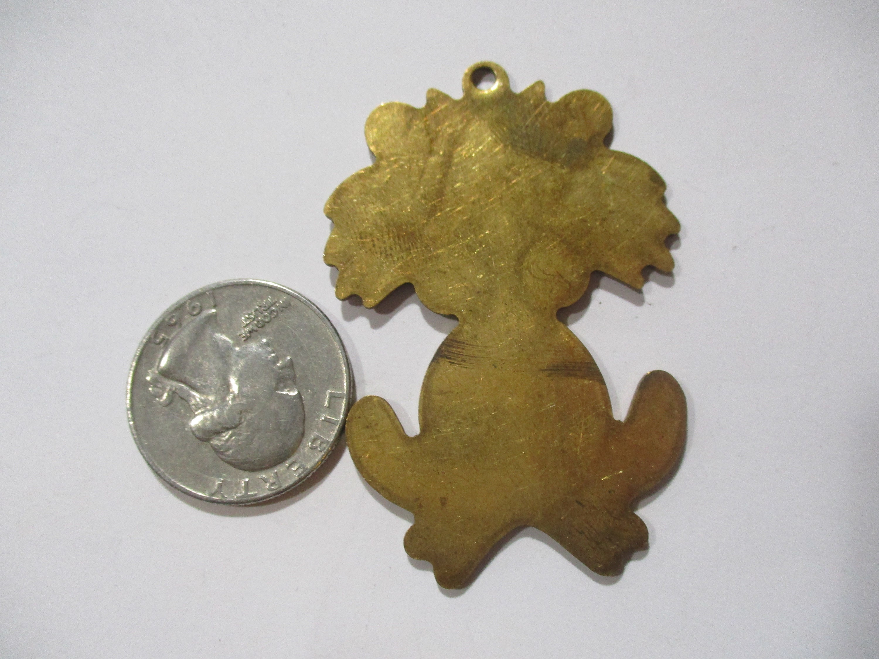 Vintage Cartoon Lion Pendant Drop, Unplated Solid Brass Stamping, Top Loop.  Engravable Jewelry Finding/component, 56mm by 38mm, 1 Pc. - Etsy