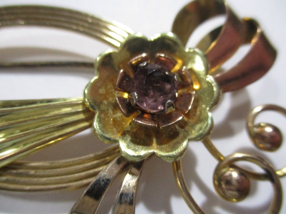 Vintage Harry Iskin Gold Filled Bow and Flower Sp… - image 7