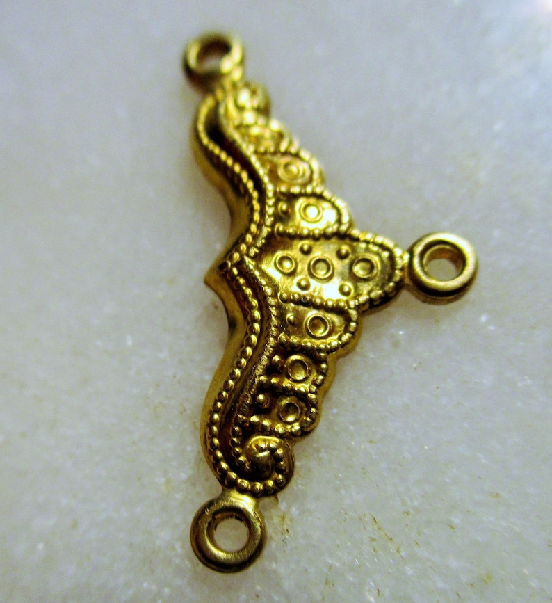 Vintage Jewelry Connectors 1960s Ornate 1 Over 2 Stamped Raw Etsy