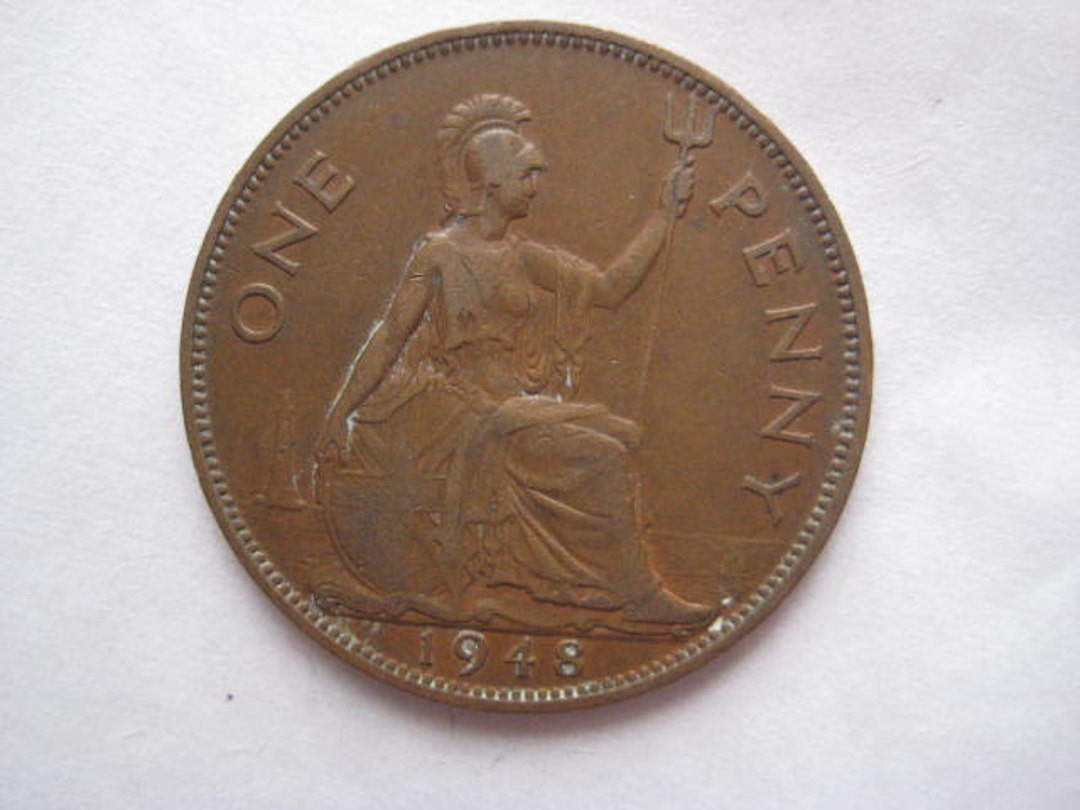 1948年 イギリス 青銅貨幣 1ペニー ジョージ6世 - Etsy 日本