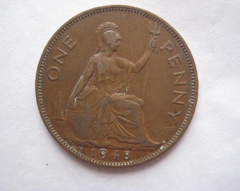 1948年 イギリス 青銅貨幣 1ペニー ジョージ6世 - Etsy 日本
