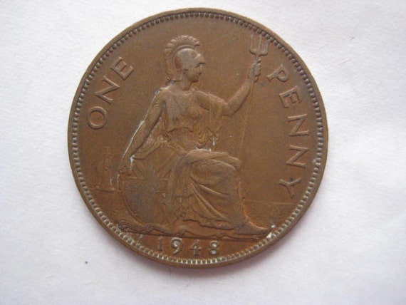 1948年 イギリス 青銅貨幣 1ペニー ジョージ6世 - Etsy 日本